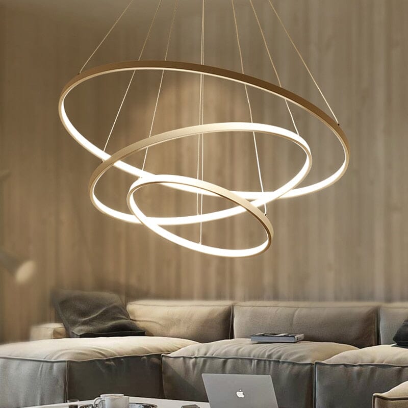Lustre Pendente Moderno Círculos de LED