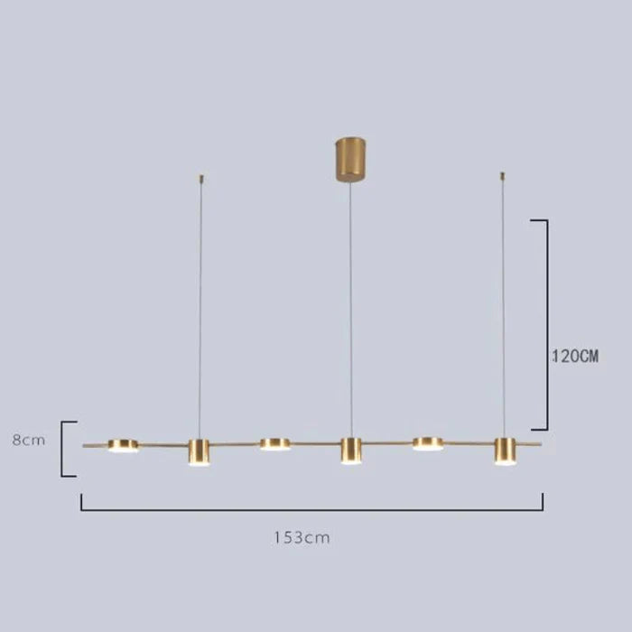 Luminária Pendente Linear 6 Luzes Led