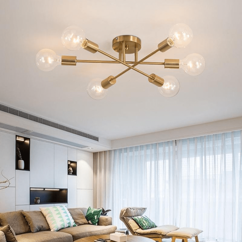 Lustre Luminária Moderna Atômico Globos de Vidro