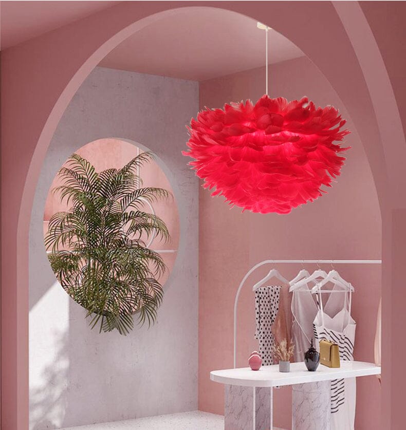 Luminária Pendente Moderna de Plumas