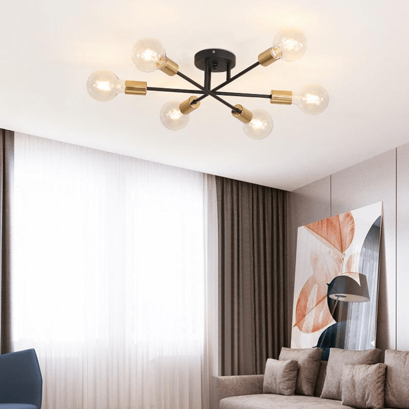 Lustre Luminária Moderna Atômico Globos de Vidro