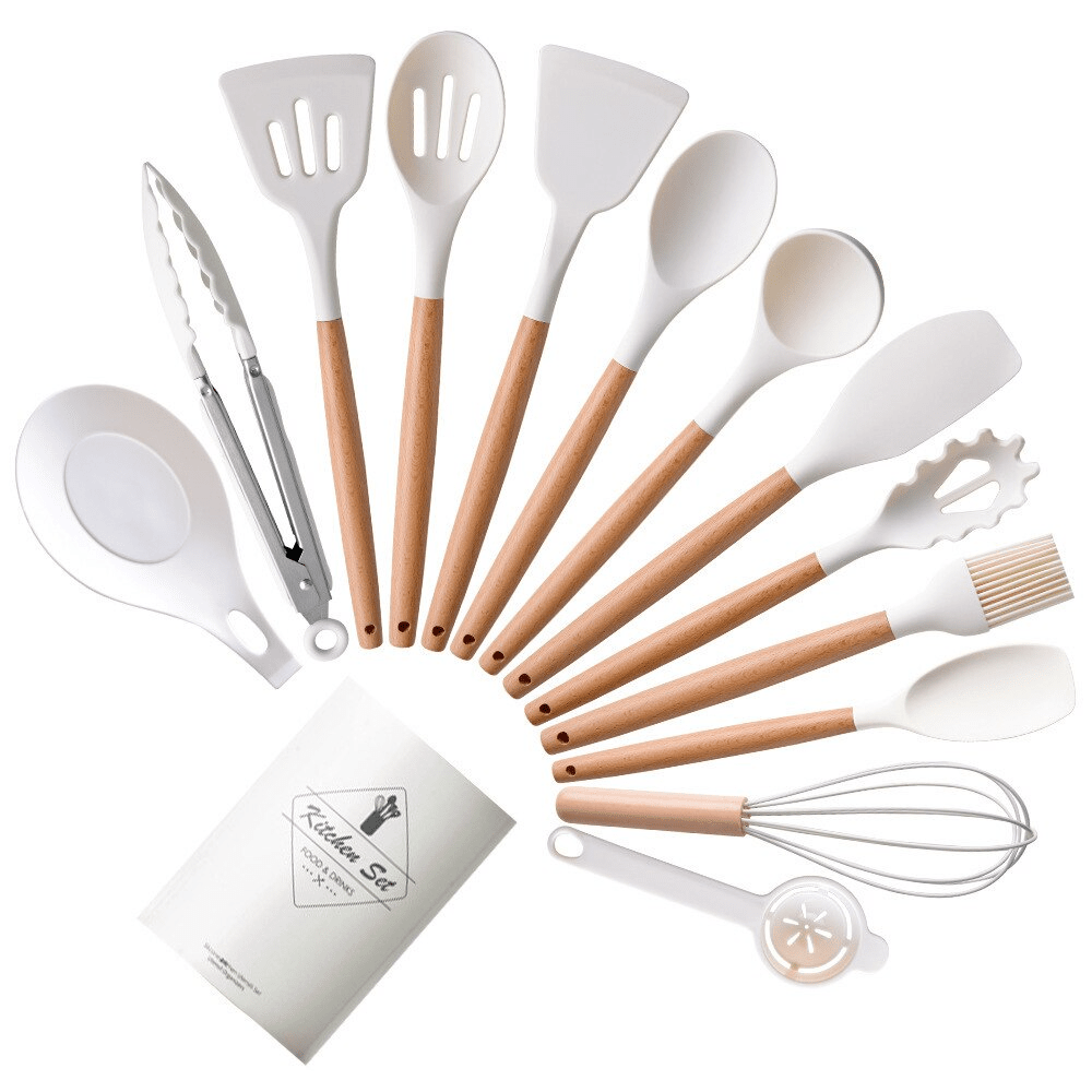 Utensílios de Cozinha de Silicone - Kit com 14 Peças