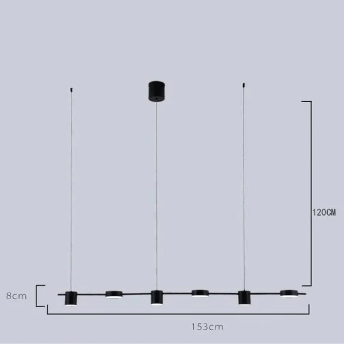 Luminária Pendente Linear 6 Luzes Led