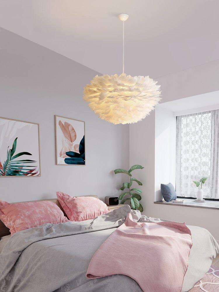 Luminária Pendente Moderna de Plumas
