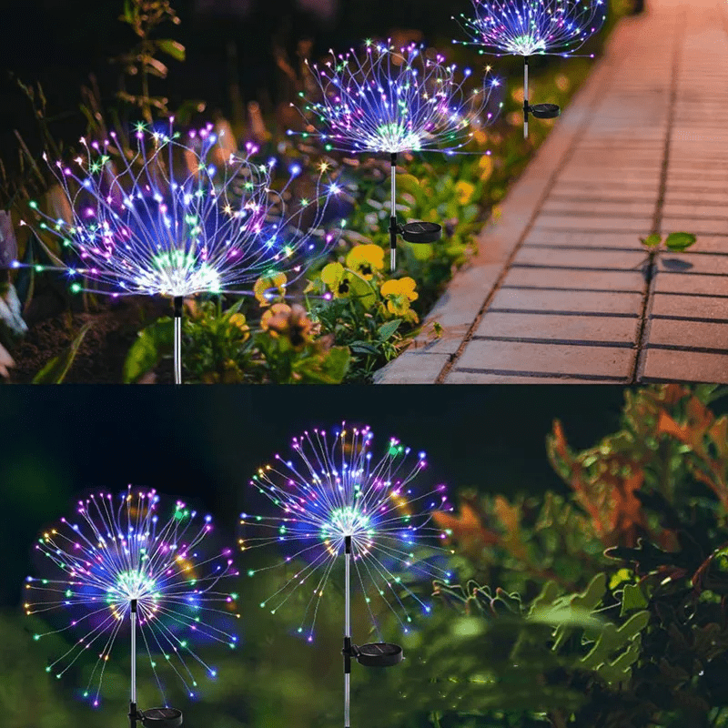 Luminária Solar de Jardim LED Fogos de Artifício