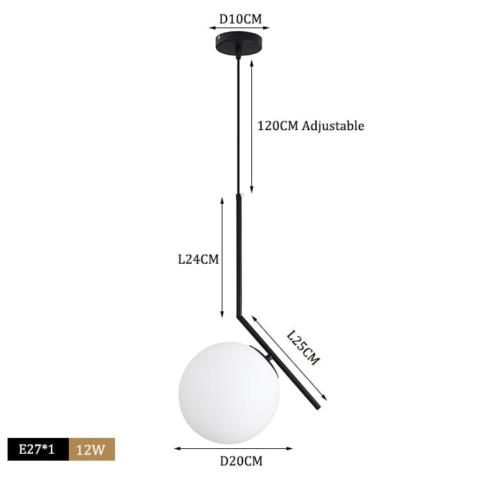 Pendente Luminária Globo de Vidro