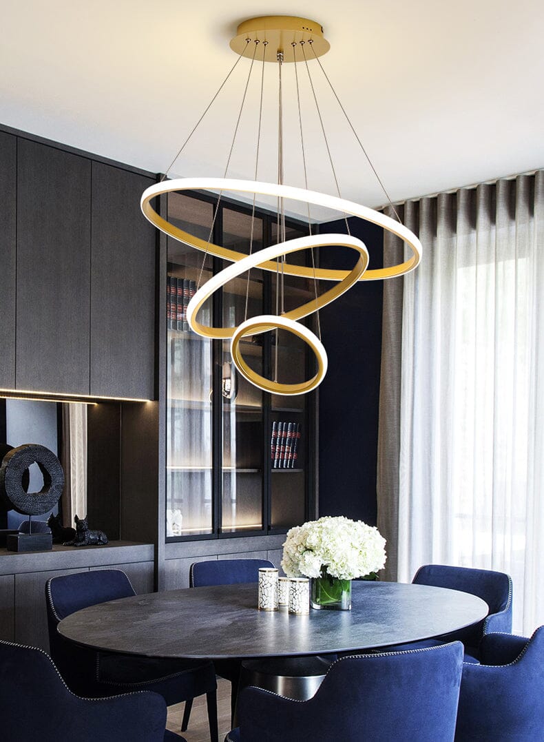 Lustre Pendente Moderno Círculos de LED