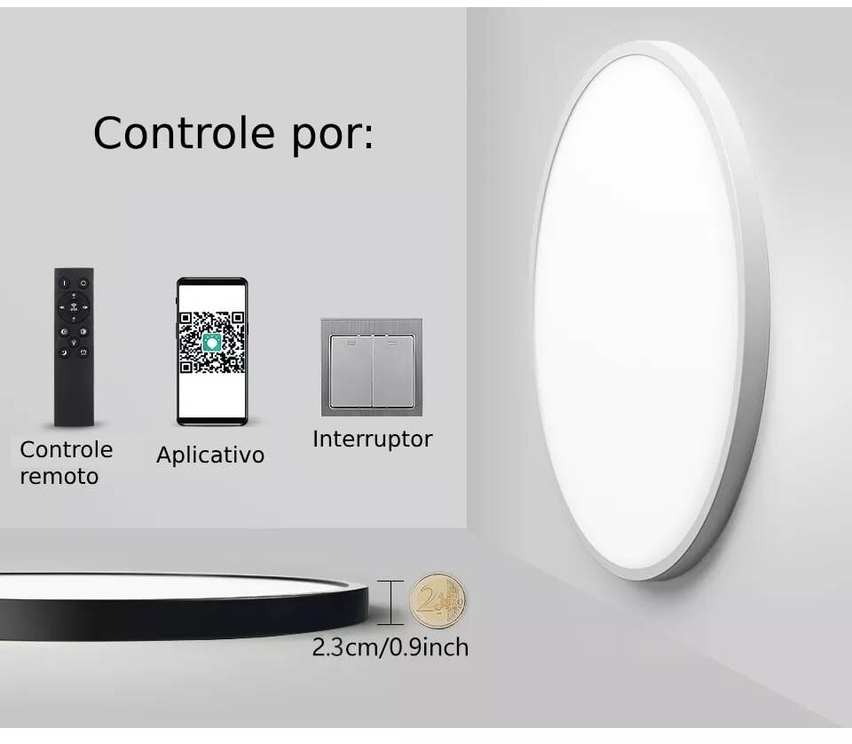 Luminaria de Teto Inteligente Com Controle Remoto e Aplicativo