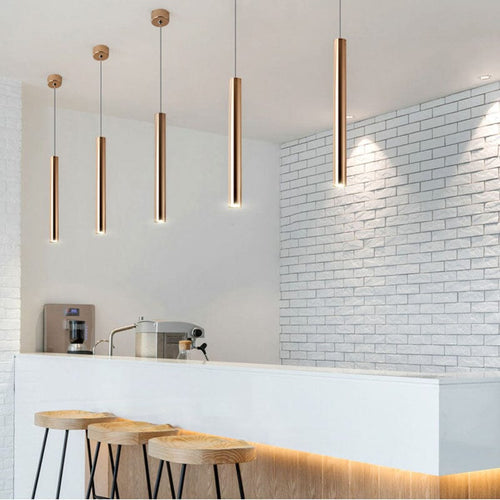 Luminária Pendente Moderna Tubo Metálico