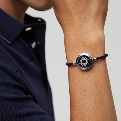 [Sun & Moon Vow Gift Packaging] Sun&Moon Touch Bracelets with Milan Rope(Black+Black)
