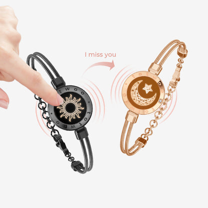 [Sun & Moon Vow Gift Packaging] Sun & Moon Touch Bracelets with Snake Chain