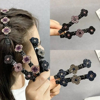 Grampos de cabelo trançados brilhantes feitos de pedras de cristal - Compre 2 Leve 4 - ULTIMAS UNIDADES