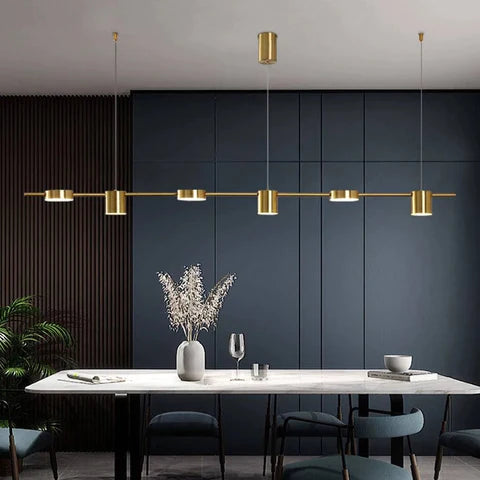 Luminária Pendente Linear 6 Luzes Led