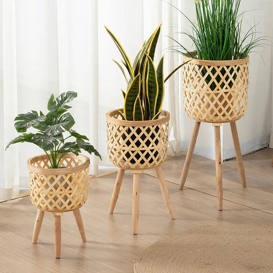 Vaso de Bambu para Plantas
