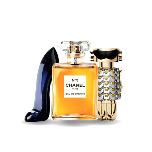 Parfümset 3 - Carolina Herrera GOOD GIRL, Chanel Nº5 und Paco Rabanne FAME (Eau de Parfum)