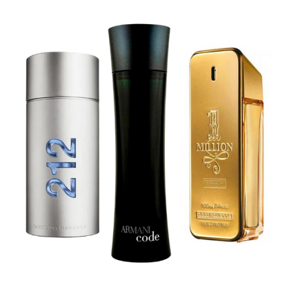 Parfümset 3 - 212 Men NYC, Paco Rabanne One Million, Armani Code Homme (Eau de Parfum)