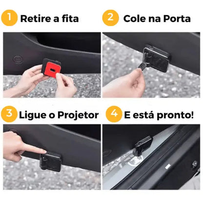 Projetor de Porta Automático para Carro Personalizado Luxcar™ + Brinde Exclusivo