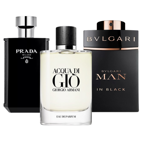 Parfümset 3 - Bvlgari In Black, Giorgio Armani Acqua Di Gio, L'Homme Prada Intense (Eau de Parfum)