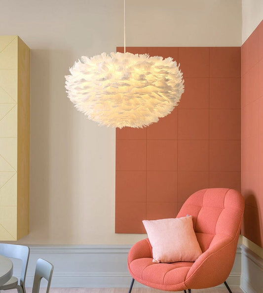 Luminária Pendente Moderna de Plumas
