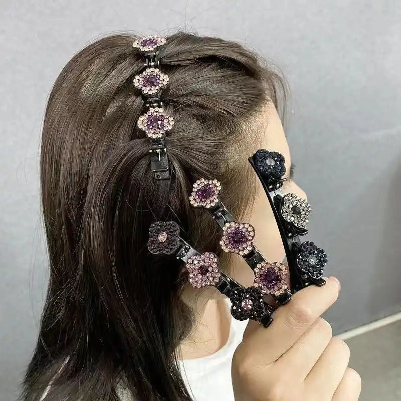 Grampos de cabelo trançados brilhantes feitos de pedras de cristal - Compre 2 Leve 4 - ULTIMAS UNIDADES