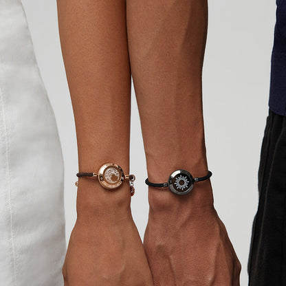 Limited Edition - Sun & Lunar Touch Bracelets with Milan Rope (Black+Brown)