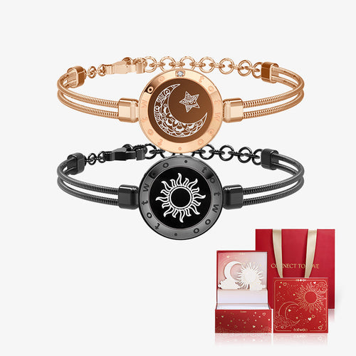 [Sun & Moon Vow Gift Packaging] Sun & Moon Touch Bracelets with Snake Chain