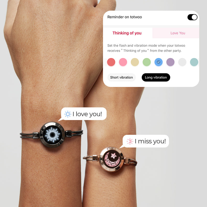 [Sun & Moon Vow Gift Packaging] Sun & Moon Touch Bracelets with Snake Chain
