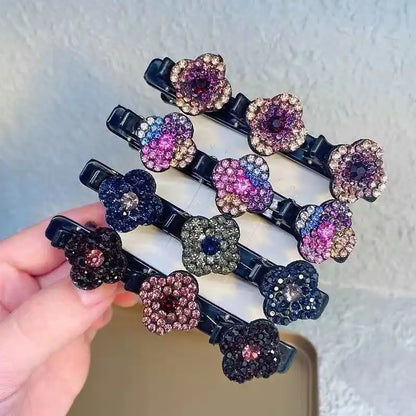 Grampos de cabelo trançados brilhantes feitos de pedras de cristal - Compre 2 Leve 4 - ULTIMAS UNIDADES
