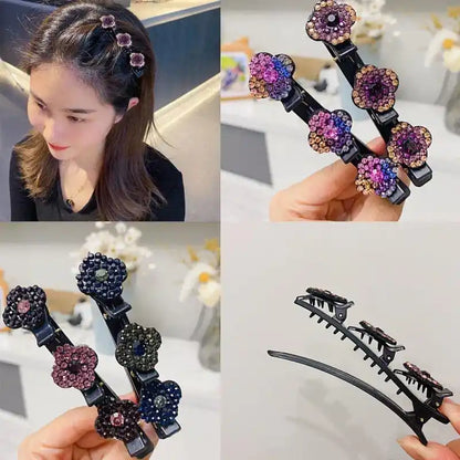Grampos de cabelo trançados brilhantes feitos de pedras de cristal - Compre 2 Leve 4 - ULTIMAS UNIDADES