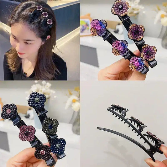 Grampos de cabelo trançados brilhantes feitos de pedras de cristal - Compre 2 Leve 4 - ULTIMAS UNIDADES