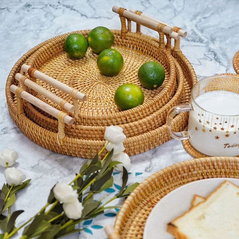 Bandeja de Café da Manhã em Vime Luxo