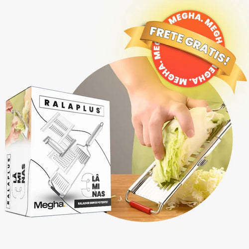 RalaPlus™ - Ralador Multiuso em Aço Inox + 4 Laminas + Brinde Exclusivo