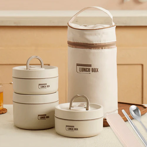 Kit Potes Térmicos LunchBox + Lancheira e Talheres Casa & Conforto