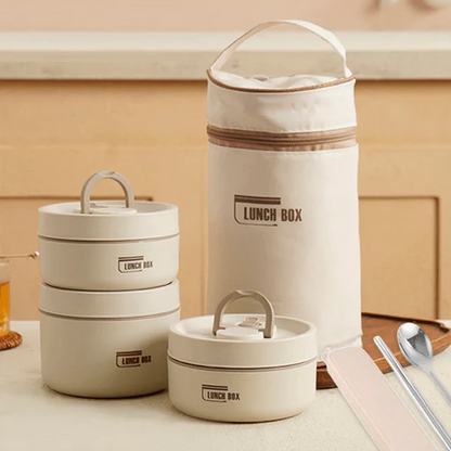 Kit Potes Térmicos LunchBox + Lancheira e Talheres Casa & Conforto
