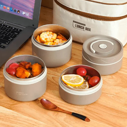 Kit Potes Térmicos LunchBox + Lancheira e Talheres Casa & Conforto