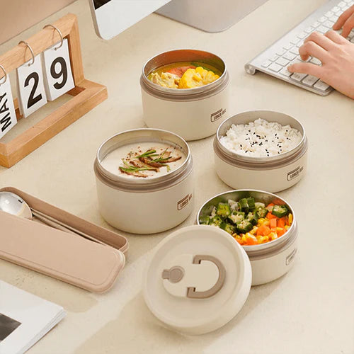 Kit Potes Térmicos LunchBox + Lancheira e Talheres Casa & Conforto