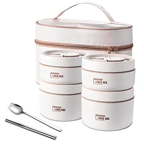Kit Potes Térmicos LunchBox + Lancheira e Talheres Casa & Conforto