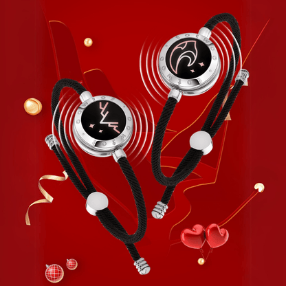 [Connected in Red Gift Packaging] Mountain & Sea Touch Bracelets with Milan Rope (Black+Black)
