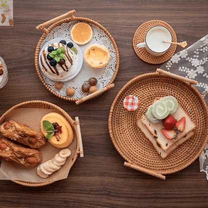 Bandeja de Café da Manhã em Vime Luxo