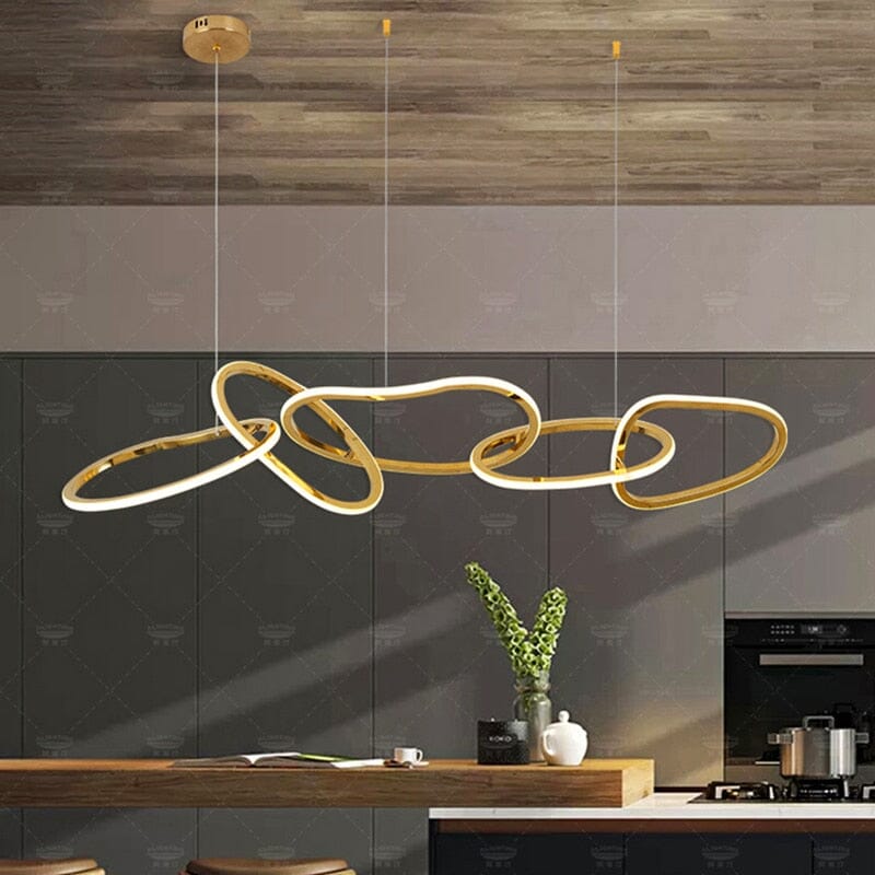 Pendente Linear Moderno Anéis de LED