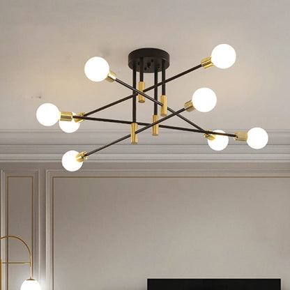 Lustre Luminária Moderna Atômico Globos de Vidro