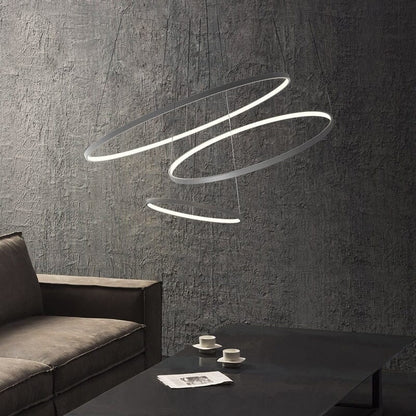 Lustre Pendente Moderno Círculos de LED
