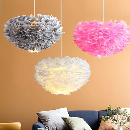 Luminária Pendente Moderna de Plumas