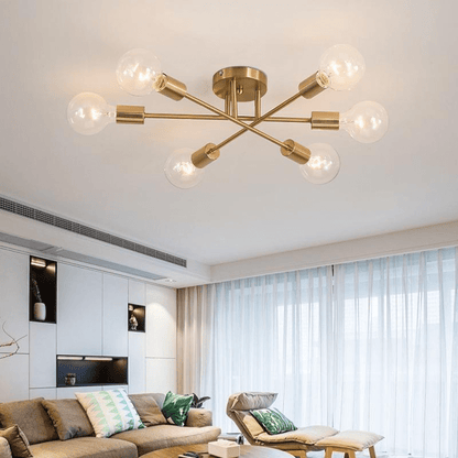 Lustre Luminária Moderna Atômico Globos de Vidro