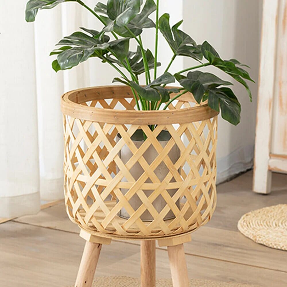 Vaso de Bambu para Plantas