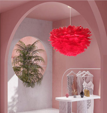 Luminária Pendente Moderna de Plumas