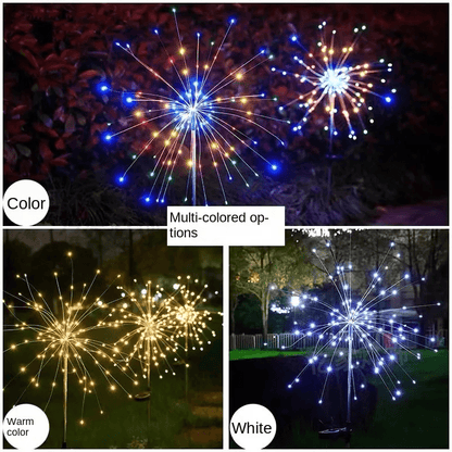 Luminária Solar de Jardim LED Fogos de Artifício