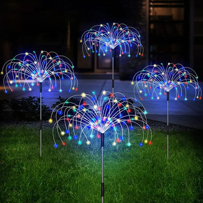 Luminária Solar de Jardim LED Fogos de Artifício