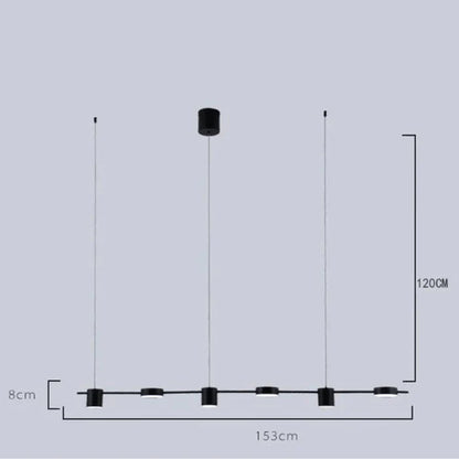 Luminária Pendente Linear 6 Luzes Led