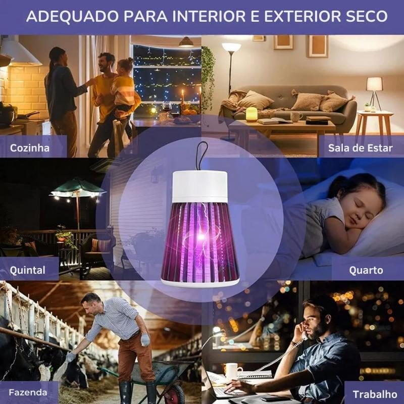 SafeLightʷᶠ - Lâmpada UV Contra Mosquitos da Dengue